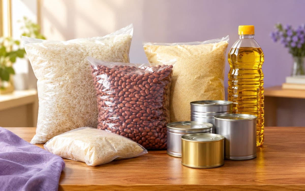 food items neatly placed